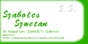 szabolcs szmetan business card